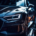 Macro photography of the led lights of an Audi RS7, Generative AI