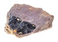 black Goethite in raw Limonite stone on white Royalty Free Stock Photo