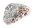 chondrodite in tumbled calcite stone on white