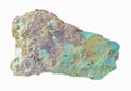 piece of rough turquoise stone on white