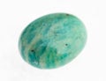 polished amazonite gem stone on white