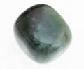 polished heliotrope (bloodstone) gem on white Royalty Free Stock Photo
