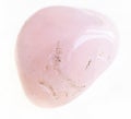 polished pink (rose) quartz stone on white Royalty Free Stock Photo