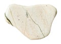 polished white jasper stone isolated on white