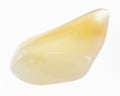 polished yellow moonstone gem on white