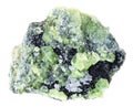 raw demantoid crystals on white