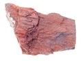 raw jaspilite (jasper taconite) rock on white