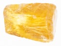 raw yellow calcite stone on white