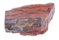 rough jaspilite (jasper taconite) rock on white Royalty Free Stock Photo