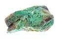rough green Garnierite (nickel ore) stone on white