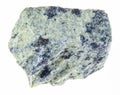 rough serpentinite stone on white