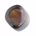 tumbled transparent obsidian gem stone on white