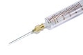 Macro photography of an old medical glass syringe Royalty Free Stock Photo