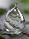 Macro photography: the perfect drop of water Royalty Free Stock Photo