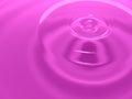 Macro photography purple pink water drop / ink drops splash and ripples, wet, conceptual for environmental, conservation. Royalty Free Stock Photo