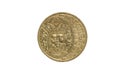 Macro photography of a romanian aniversary coin