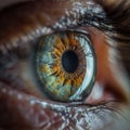 Macro photography showcasing the intricate details and patterns of a human iris