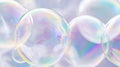 Macro photography of soap bubble formations creating hexagonal patterns with interference patterns creating rainbow gradients