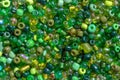 Macro photography of some colorful green beads Royalty Free Stock Photo