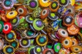 Macro photography of some eyecatching colorful beads Royalty Free Stock Photo