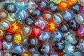 Macro photography of some translucent colorful beads