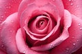 Macro photography of a vibrant pink rose petal with dewdrops Royalty Free Stock Photo