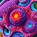 Macro photography of virus or microscopic tissue, colorful and abstract