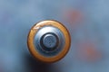 Macro picture of battery, blurred background Royalty Free Stock Photo