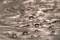 Macro picture of water drops on a leather surface Royalty Free Stock Photo