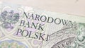 Macro PLN Polish 100 zloty banknotes background. One hundred zloty banknotes detail Royalty Free Stock Photo