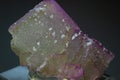 Macro purple perfectly cubical fluorite crystal