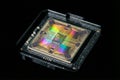 Macro Quantum Computer Microchip Royalty Free Stock Photo