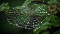 macro of raindrops on spider web Royalty Free Stock Photo