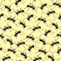 Macro realistic ants seamless background.