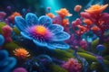 macro realistic colorful vegetation generated by Ai