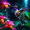 macro realistic image skillfully captures the exquisite beauty of a hummingbird