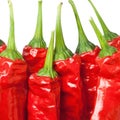 Macro of red chili peppers Royalty Free Stock Photo