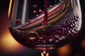 Macro red wine on black background, abstract splashing. AI Generation Royalty Free Stock Photo