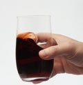 Macro of red wine in glass Royalty Free Stock Photo