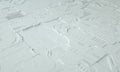 Macro rendering of a futuristic electronic printed circuit board with microchips and processors.