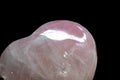 Macro Rose quartz polished heart Royalty Free Stock Photo