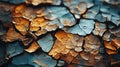 Macro of rusty metal with a peeling paint texture