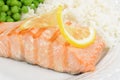 Macro salmon with lemon