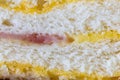 Macro sandwich ham cheese Royalty Free Stock Photo