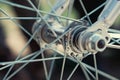 macro shiny chrome bicycle spokes