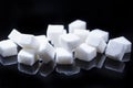 Macro Shoot of White Cube Sugar Placed Bulk Against Black background Royalty Free Stock Photo