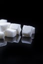 Macro Shoot of White Cube Sugar Placed Bulk Against Black Background Royalty Free Stock Photo