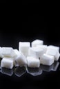 Macro Shoot of White Cube Sugar Placed Bulk Against Black Background Royalty Free Stock Photo