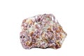 Macro shooting of natural gemstone. Raw mineral lepidolite, Madagascar. object on a white background.