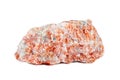 Macro shooting of natural gemstone. Raw mineral orange calcite, Brazil. object on a white background. Royalty Free Stock Photo
